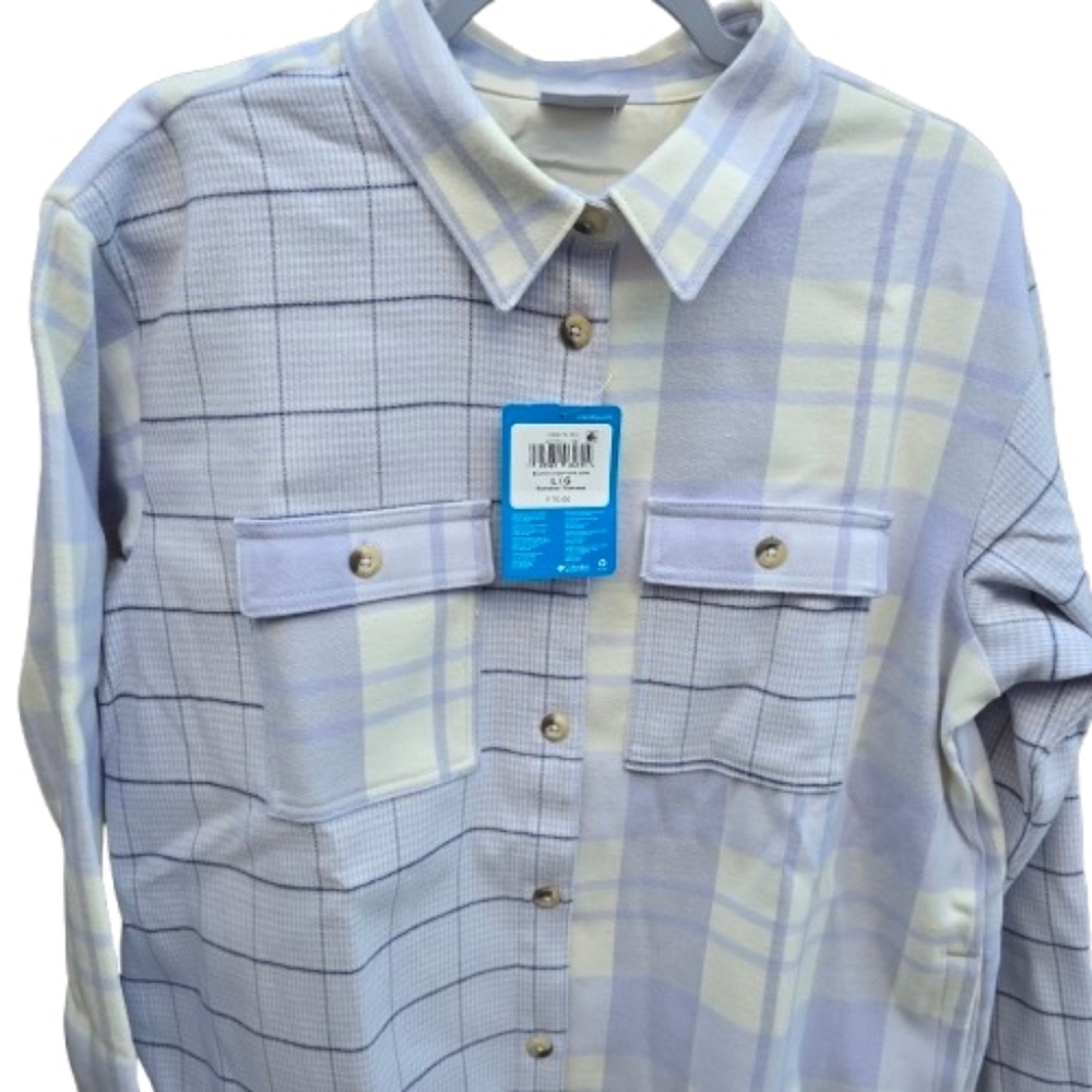 Columbia Women's Plaid Button-Up Flannel Shirt Size L - Picture 2 of 10